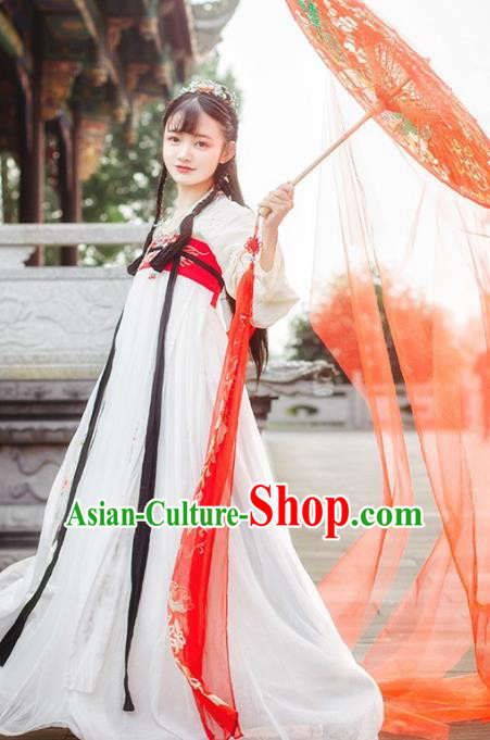 Chinese Ancient Palace Lady Hanfu Han Dynasty Imperial Concubine Queen Embroidered Historical Costumes