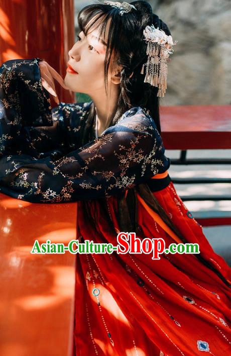 Chinese Ancient Palace Lady Hanfu Han Dynasty Imperial Concubine Queen Embroidered Historical Costumes