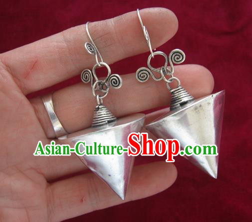 Traditional Chinese Miao Nationality Hair Accessories Hmong Female Folk Dance Hairpins Bracelet Sliver Necklace Headwear for Women