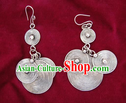 Traditional Chinese Miao Nationality Hair Accessories Hmong Female Folk Dance Hairpins Bracelet Sliver Necklace Headwear for Women