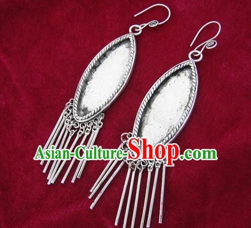 Traditional Chinese Miao Nationality Hair Accessories Hmong Female Folk Dance Hairpins Bracelet Sliver Necklace Headwear for Women