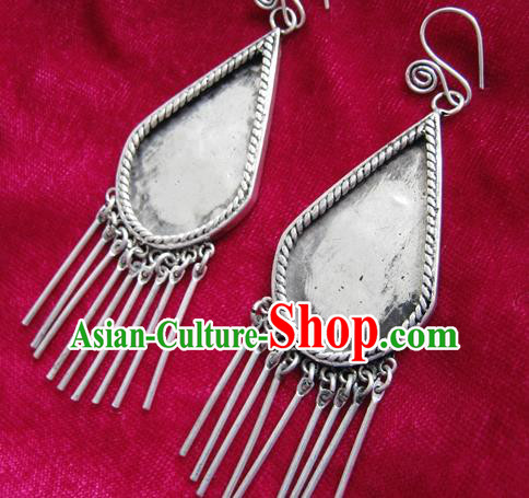 Traditional Chinese Miao Nationality Hair Accessories Hmong Female Folk Dance Hairpins Bracelet Sliver Necklace Headwear for Women