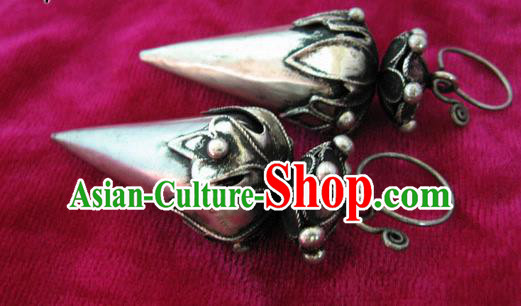 Traditional Chinese Miao Nationality Hair Accessories Hmong Female Folk Dance Hairpins Bracelet Sliver Necklace Headwear for Women
