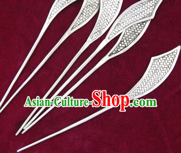 Traditional Chinese Miao Nationality Sliver Broadsword Hair Clip Hanfu Hairpins Hair Accessories for Women