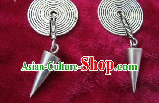 Traditional Chinese Miao Nationality Hair Accessories Hmong Female Folk Dance Hairpins Bracelet Sliver Necklace Headwear for Women