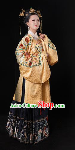 Traditional Chinese Ming Dynasty Palace Empress Embroidered Costume Ancient Queen Hanfu Dress for Women