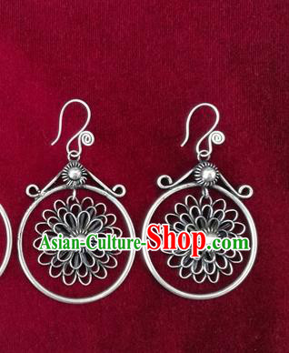 Traditional Chinese Miao Nationality Hair Accessories Hmong Female Folk Dance Hairpins Bracelet Sliver Necklace Headwear for Women