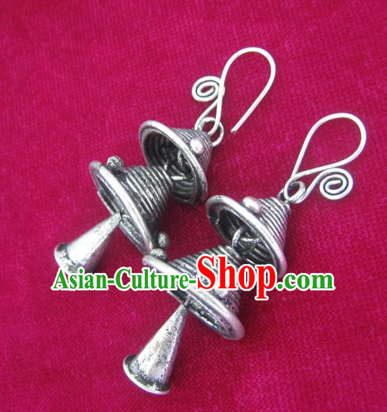 Traditional Chinese Miao Nationality Hair Accessories Hmong Female Folk Dance Hairpins Bracelet Sliver Necklace Headwear for Women