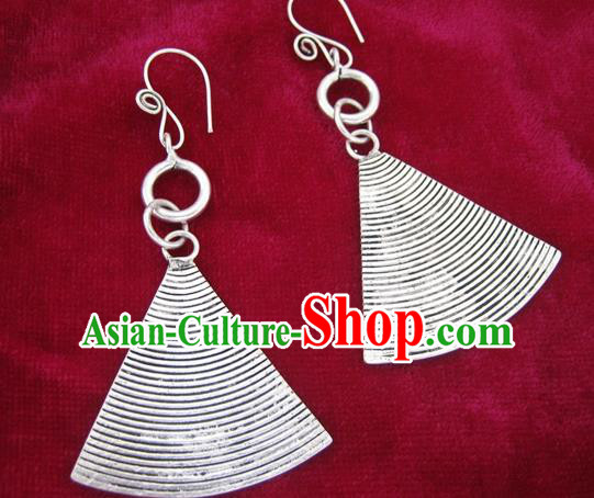 Traditional Chinese Miao Nationality Hair Accessories Hmong Female Folk Dance Hairpins Bracelet Sliver Necklace Headwear for Women