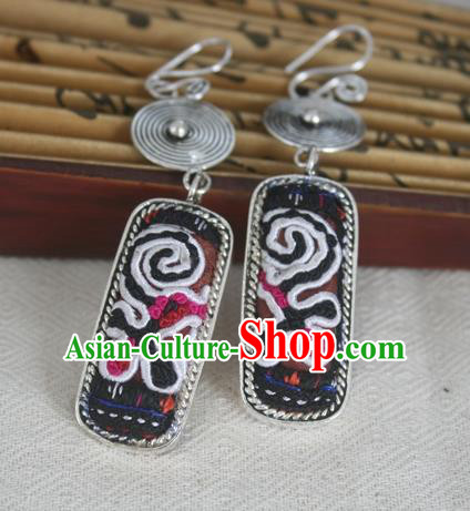 Traditional Chinese Miao Nationality Hair Accessories Hmong Female Folk Dance Hairpins Bracelet Sliver Necklace Headwear for Women