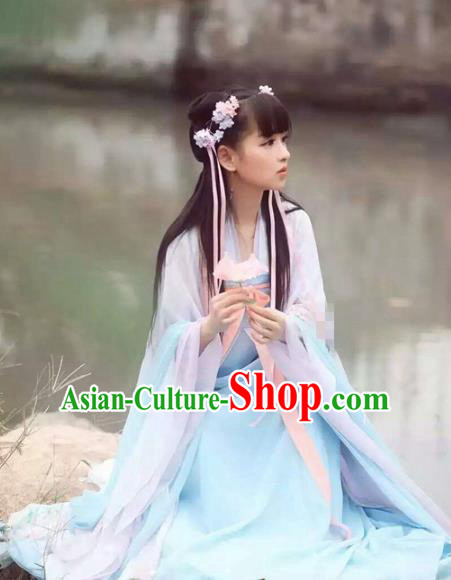 Chinese Ancient Fairy Chang E Hanfu Dress Tang Dynasty Princess Costumes Complete Set