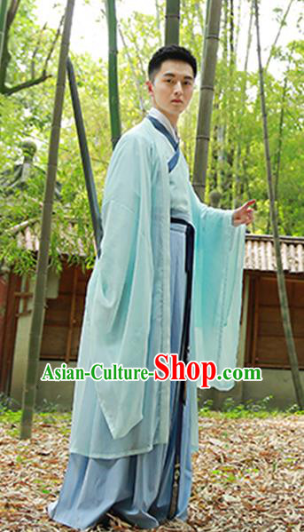 Chinese Ancient Scholar Hanfu Jin Dynasty Swordsman Costumes for Men
