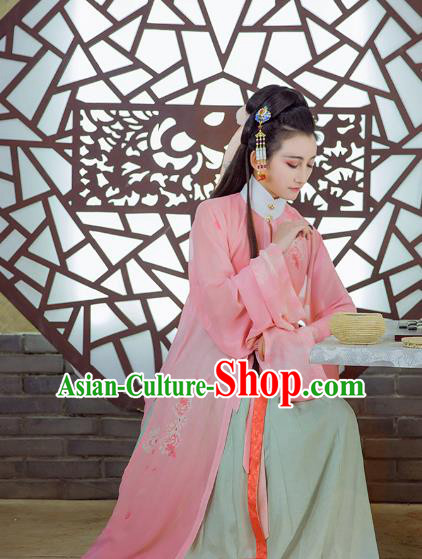 Chinese Ancient Palace Lady Hanfu Han Dynasty Imperial Concubine Queen Embroidered Historical Costumes