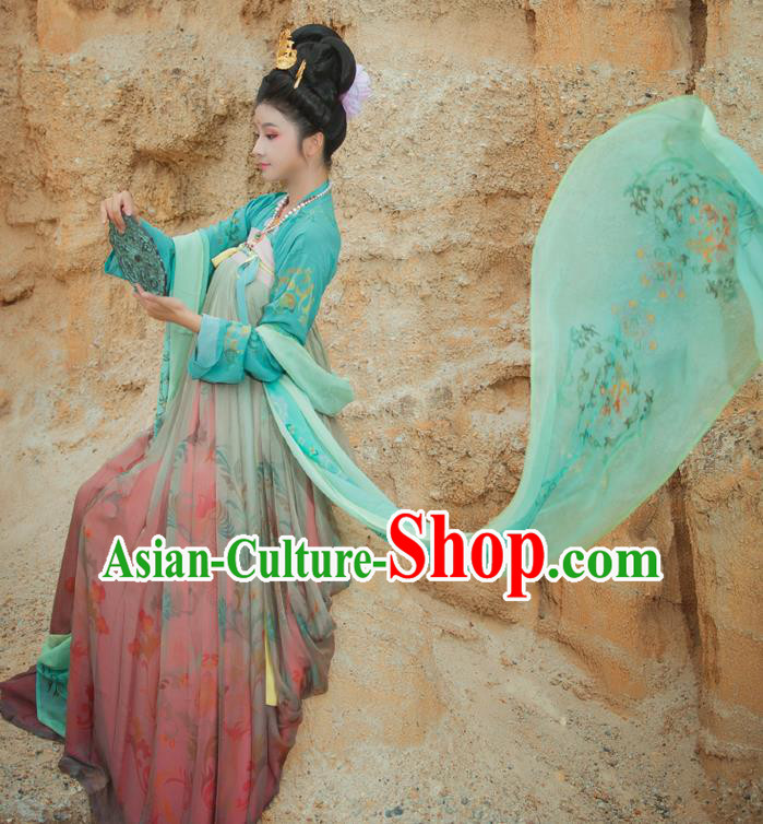 Chinese Ancient Palace Lady Hanfu Han Dynasty Imperial Concubine Queen Embroidered Historical Costumes