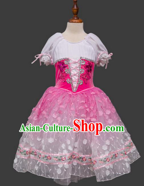 Top Grade Ballet Dance Costume Pink Dress Ballerina Dance Tu Tu Dancewear for Women