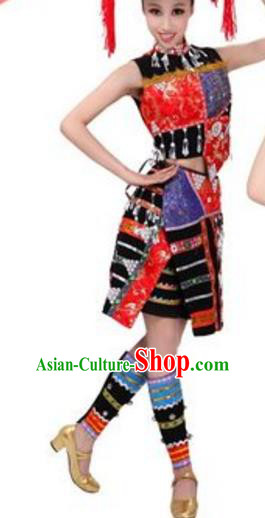 Traditional Chinese Dai Nationality Costume, Chinese Dai Ethnic Dance  Purple Clothing for Men