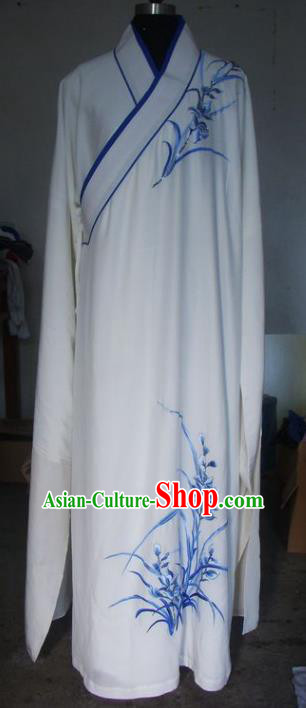 Chinese Traditional Beijing Opera Niche Costumes China Peking Opera Printing Orchid Robe for Adults