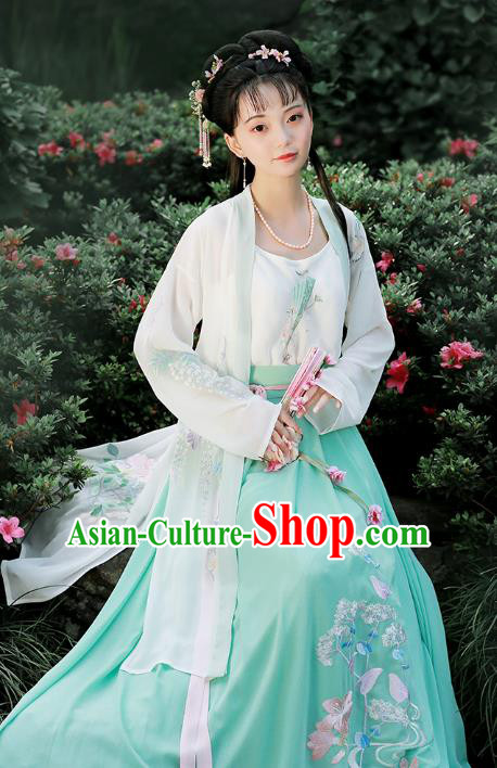 Chinese Ancient Palace Lady Hanfu Han Dynasty Imperial Concubine Queen Embroidered Historical Costumes