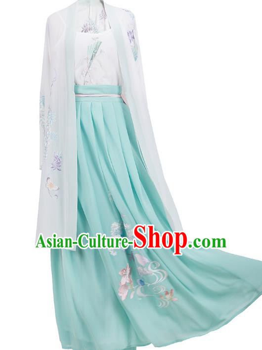 Chinese Ancient Palace Lady Hanfu Han Dynasty Imperial Concubine Queen Embroidered Historical Costumes