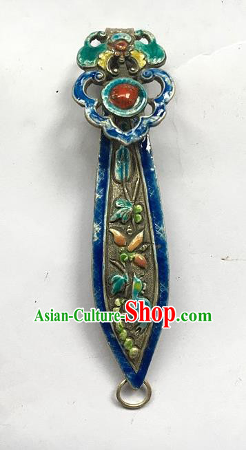 Chinese Traditional Ancient Blueing Anaglyph Hair Clip Hanfu Hairpins Hair Accessories for Women