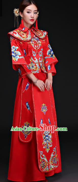 Traditional Chinese Wedding Costumes Traditional Xiuhe Suits Ancient Chinese bridal Full Dress