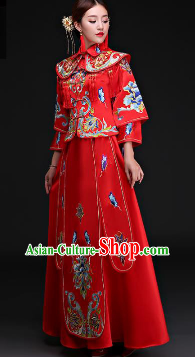 Traditional Chinese Wedding Costumes Traditional Xiuhe Suits Ancient Chinese bridal Full Dress