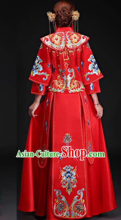 Traditional Chinese Wedding Costumes Traditional Xiuhe Suits Ancient Chinese bridal Full Dress