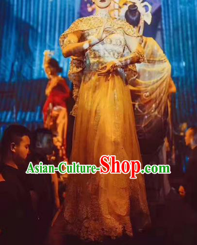 Top Grade Compere India Stage Performance Costume Models Catwalks Customized Dress for Women