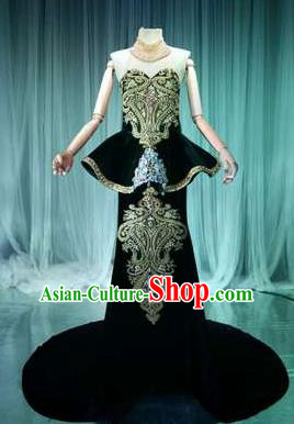 Top Grade Models Catwalks Stage Performance Costume Compere Trailing Full Dress for Women