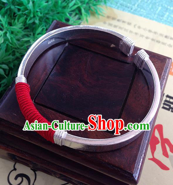 Traditional Chinese Miao Nationality Hair Accessories Hmong Female Folk Dance Hairpins Bracelet Sliver Necklace Headwear for Women