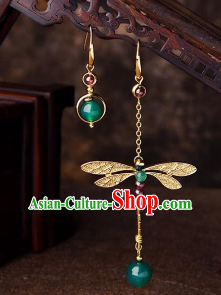 Chinese Traditional Jewelry Accessories Ancient Palace Hanfu Dragonfly Earrings for Women