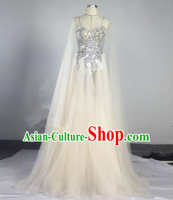 Top Grade Models Show Compere Costume Stage Performance Catwalks Veil Full Dress for Women