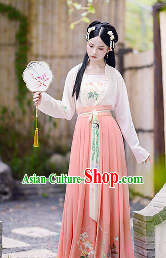 Chinese Song Dynasty Palace Lady Hanfu Dress Ancient Maidenform Embroidered Costumes for Women