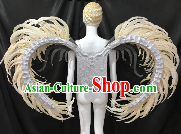 Top Grade Stage Performance Brazilian Carnival Feather Wings Miami Feathers Deluxe Wings Headwear Mask for Women