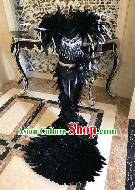 Top Grade Stage Performance Brazilian Carnival Feather Wings Miami Feathers Deluxe Wings Headwear Mask for Women