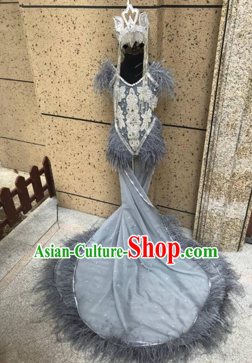 Top Grade Stage Performance Brazilian Carnival Feather Wings Miami Feathers Deluxe Wings Headwear Mask for Women