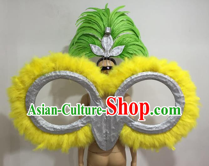 Top Grade Stage Performance Brazilian Carnival Feather Wings Miami Feathers Deluxe Wings Headwear Mask for Women