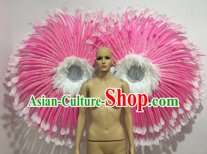 Brazilian Catwalks Props Rio Carnival Samba Dance Pink Feather Wings for Women