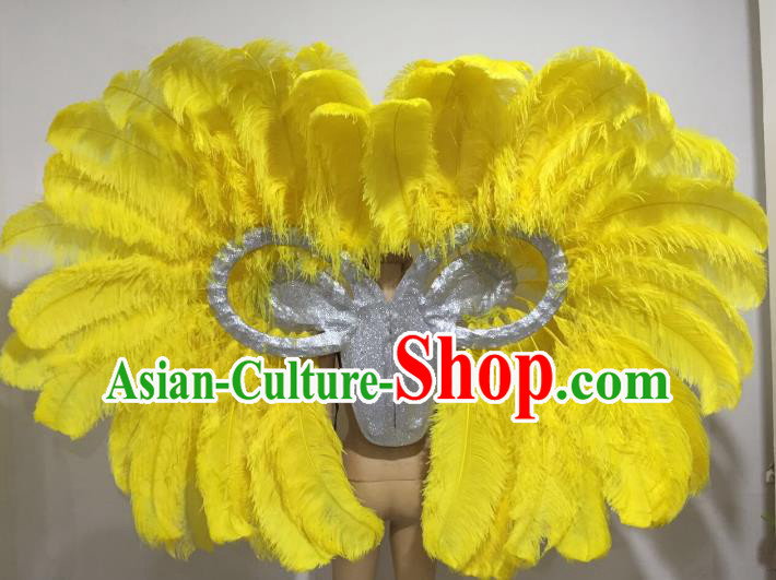 Top Grade Stage Performance Brazilian Carnival Feather Wings Miami Feathers Deluxe Wings Headwear Mask for Women