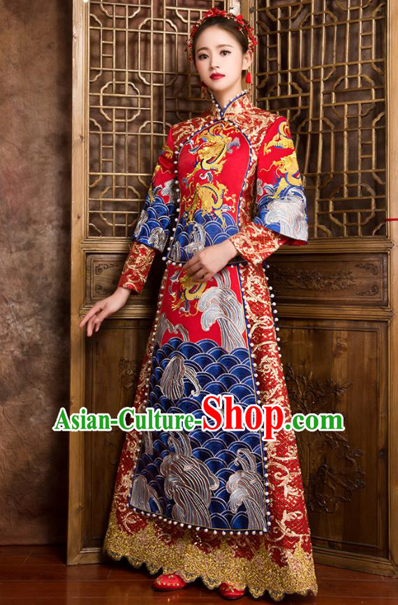 Traditional Chinese Wedding Costumes Traditional Xiuhe Suits Ancient Chinese bridal Full Dress