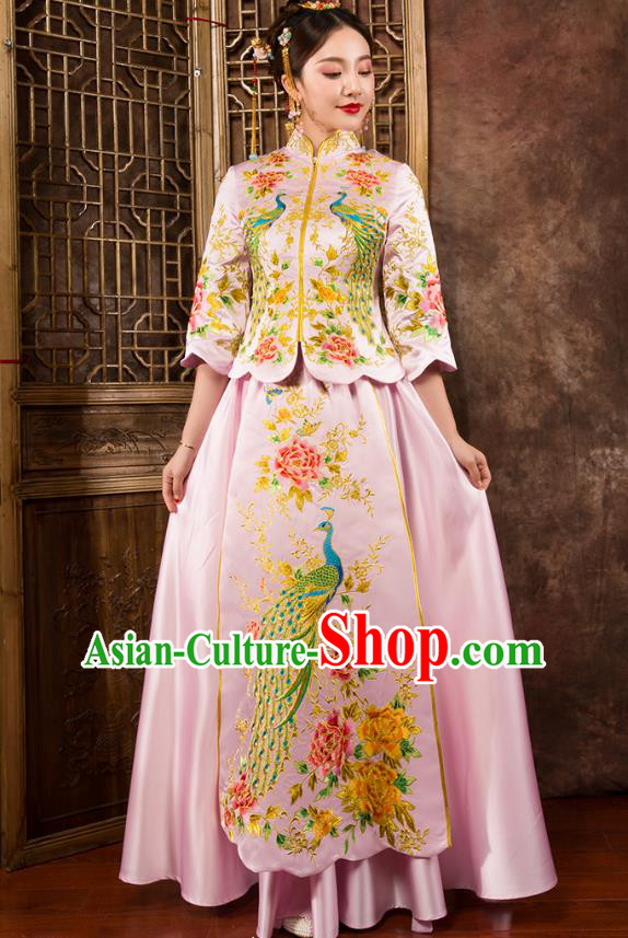 Traditional Chinese Wedding Costumes Traditional Xiuhe Suits Ancient Chinese bridal Full Dress