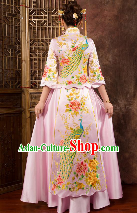 Traditional Chinese Wedding Costumes Traditional Xiuhe Suits Ancient Chinese bridal Full Dress