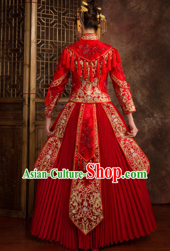 Traditional Chinese Wedding Costumes Traditional Xiuhe Suits Ancient Chinese bridal Full Dress
