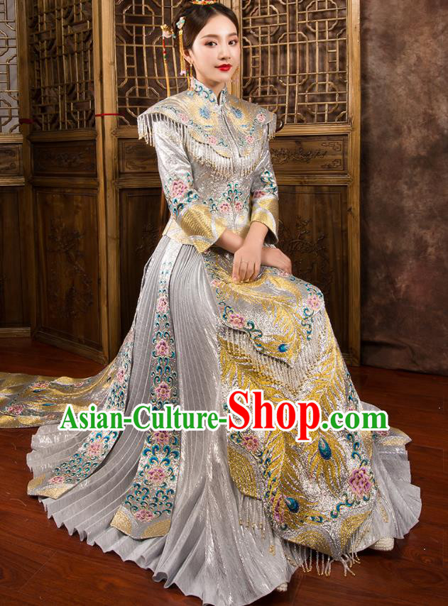 Traditional Chinese Wedding Costumes Traditional Xiuhe Suits Ancient Chinese bridal Full Dress