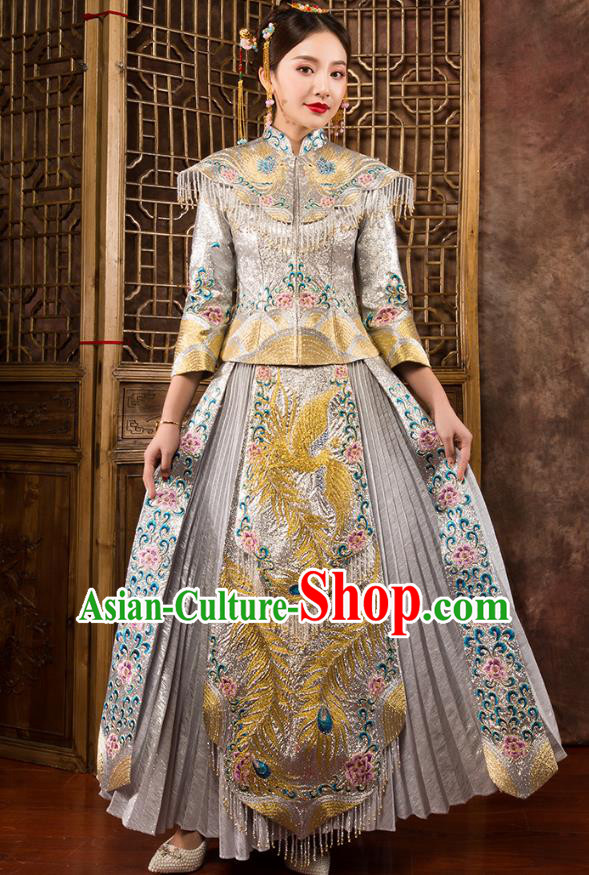 Traditional Chinese Wedding Costumes Traditional Xiuhe Suits Ancient Chinese bridal Full Dress