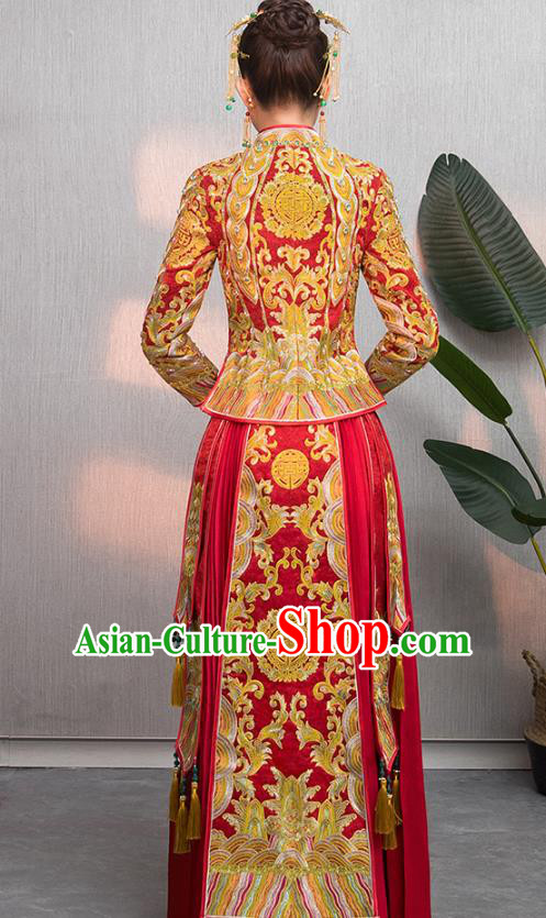 Traditional Chinese Wedding Costumes Traditional Xiuhe Suits Ancient Chinese bridal Full Dress