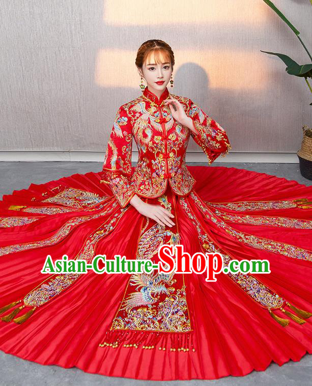 Traditional Chinese Wedding Costumes Traditional Xiuhe Suits Ancient Chinese bridal Full Dress