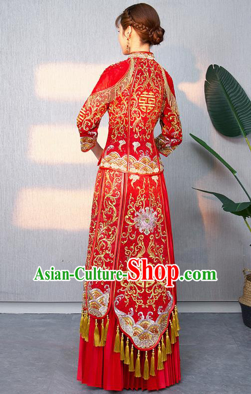 Traditional Chinese Wedding Costumes Traditional Xiuhe Suits Ancient Chinese bridal Full Dress