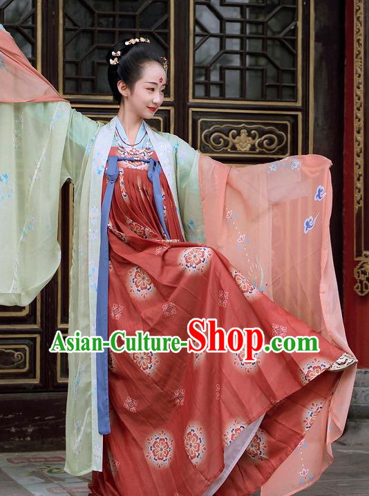 Chinese Tang Dynasty Imperial Concubine Costume Ancient Fairy Hanfu Dress for Women