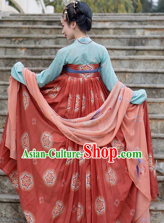 Chinese Ancient Palace Lady Hanfu Han Dynasty Imperial Concubine Queen Embroidered Historical Costumes